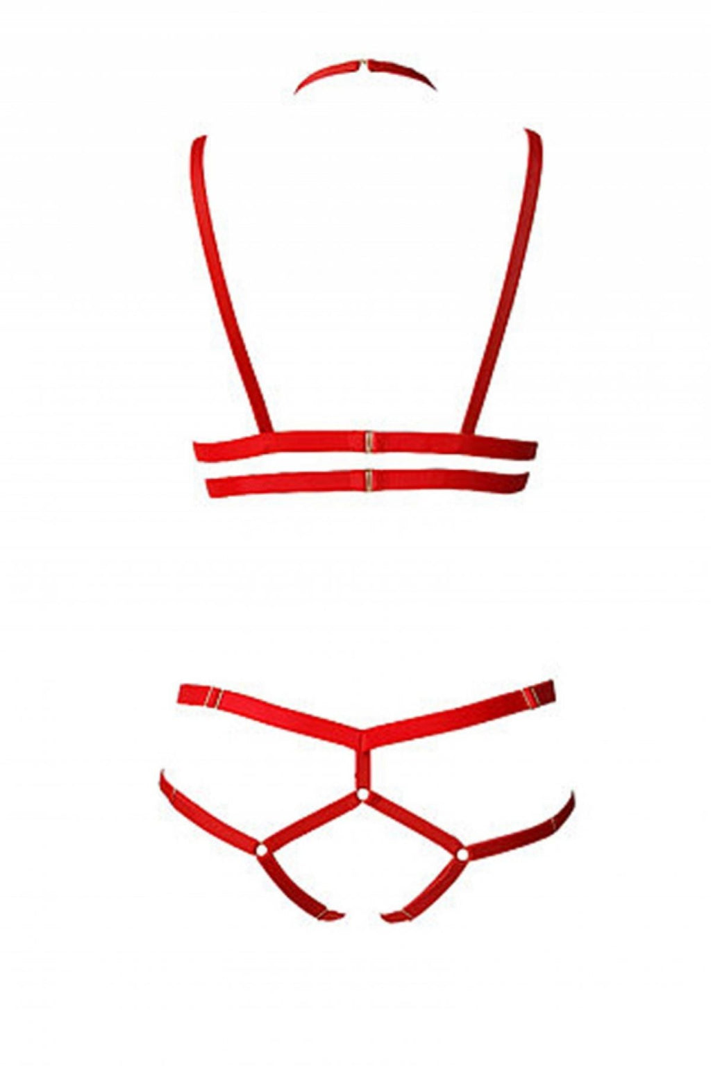 3 Piece Sexy Harness Bra Suit