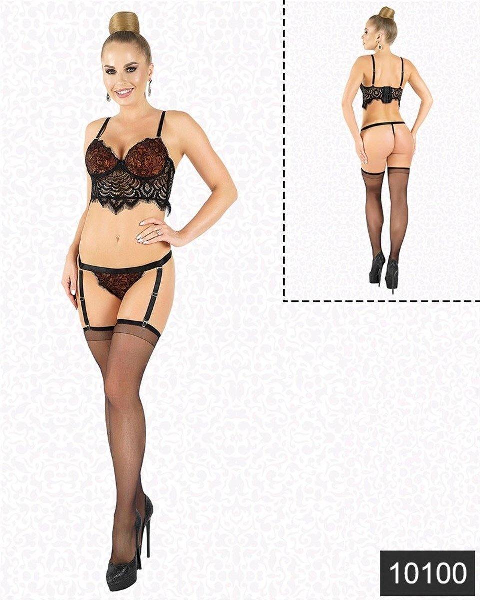 Laminated Lace Garter Set
