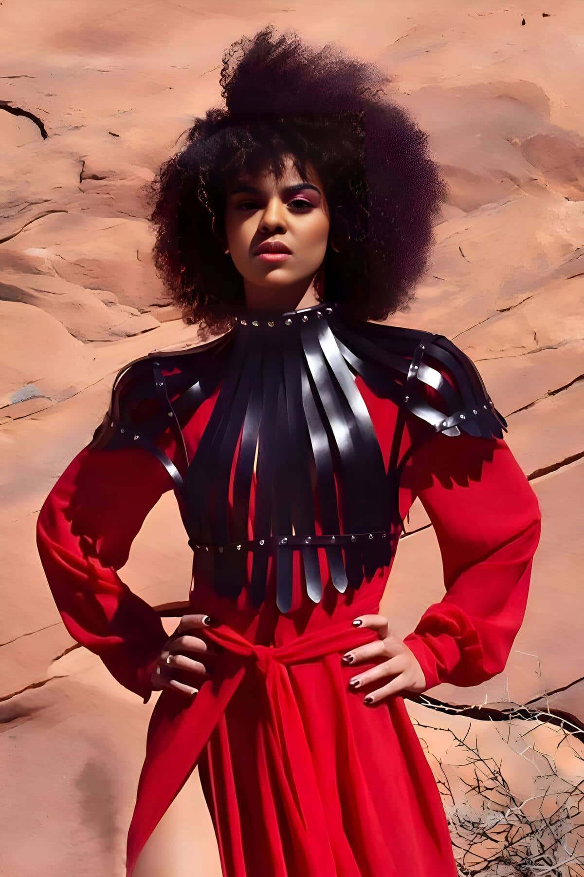 Back Open Leather Crop Bustier Harness