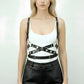 HarnessClub black cross-strap grommet body harness made of vegan leather