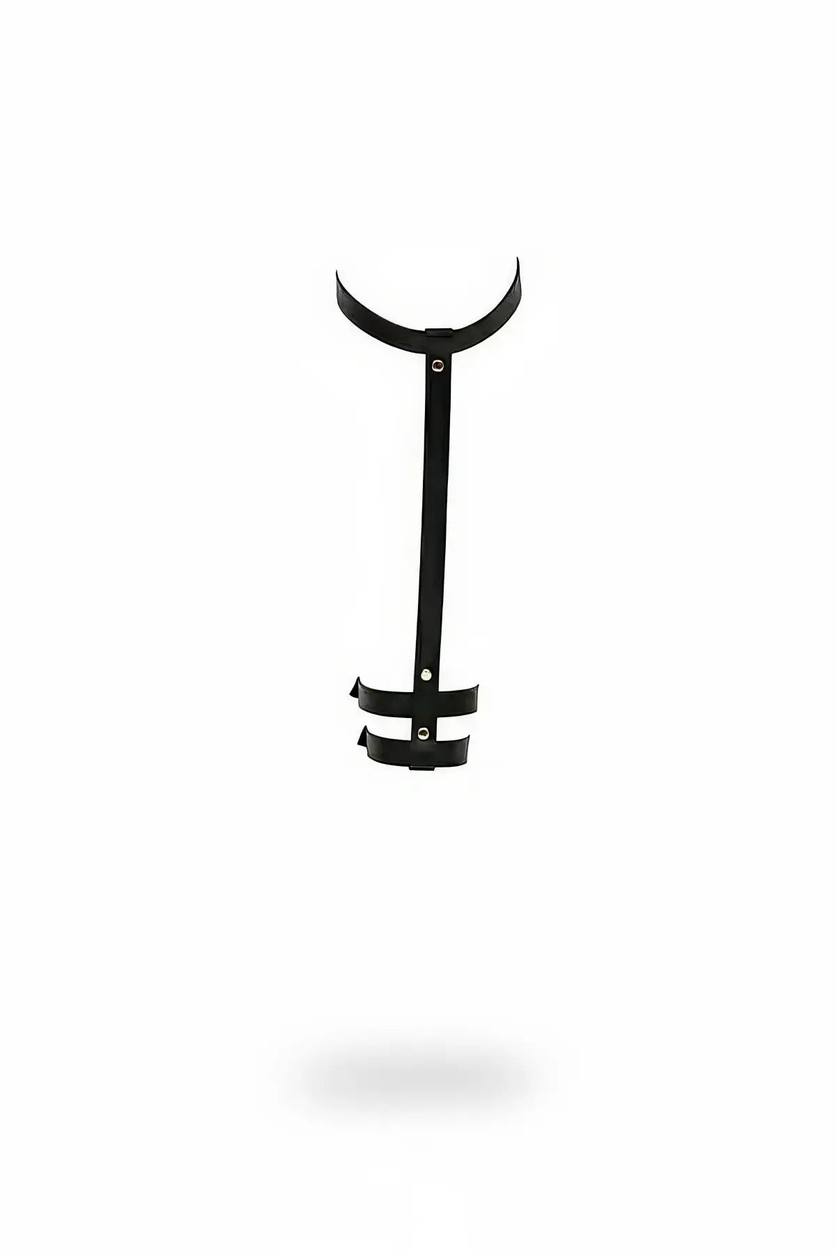 Black vegan-leather single-leg garter harness by HarnessClub.