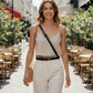 Black Thin Cross-Body Strap Harness Belt made of vegan leather
