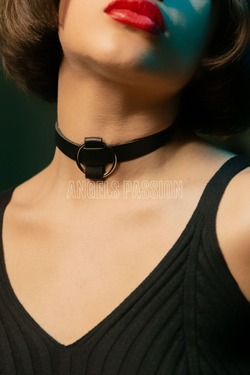 Leather Choker, Leather Necklace Leash