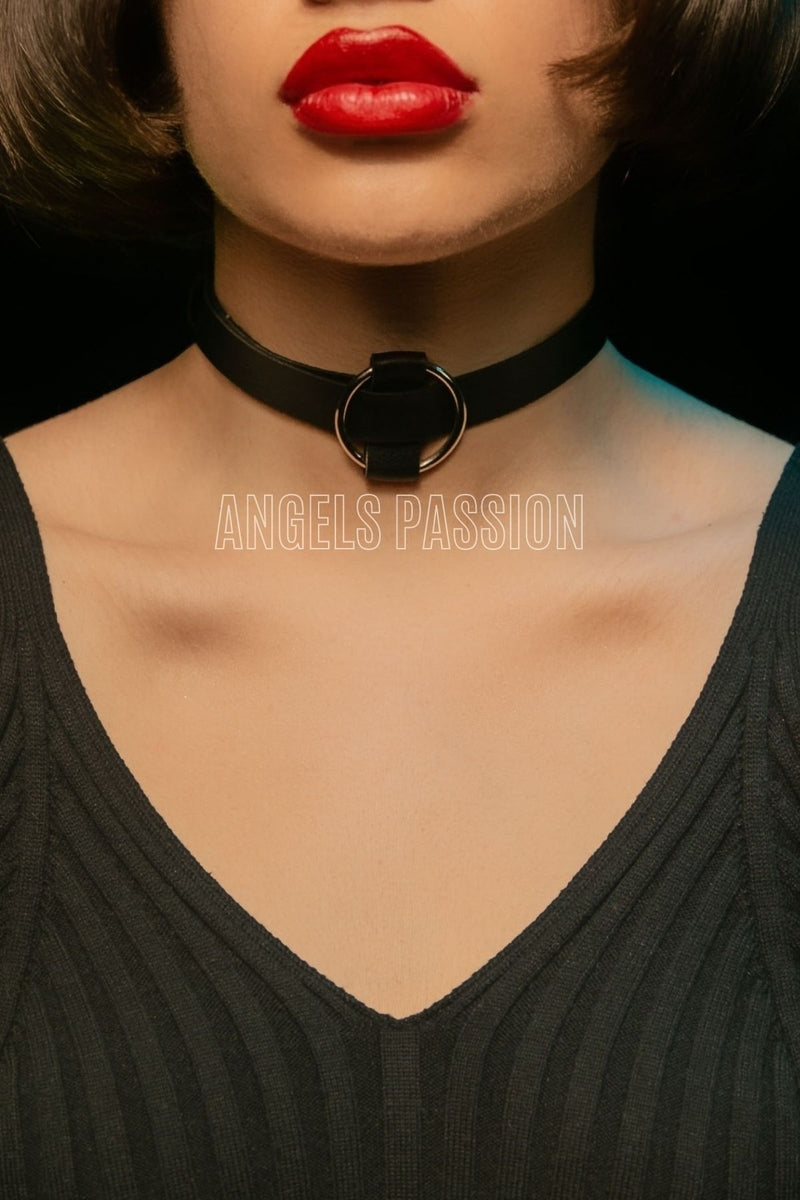 Leather Choker, Leather Necklace Leash