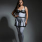 Plus-size black vegan-leather belted caged bralette & skirt harness by HarnessClub