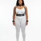 Plus Size Black Chain Chest Harness and Cuff Set by HarnessClub, vegan leather with silver chains