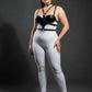 Plus-size black choker and chest harness set, 2-piece faux leather body accessory.
