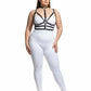 HarnessClub plus-size black faux-leather collar and O-ring harness set