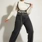 Plus Size Black Diagonal Cross-Strap Body Harness by HarnessClub, vegan leather, one-shoulder with two crossing straps.