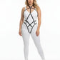 Plus Size Black Diamond Full Body Harness in vegan leather by HarnessClub