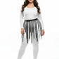 Harness skirt with plus-size black vegan leather eyelet belt straps and fringe by HarnessClub