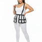 Plus-size black grid cage waist cincher vegan leather body harness by HarnessClub