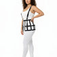 Plus Size Black Grid Cage Waist Cincher by HarnessClub vegan leather body harness with adjustable straps