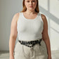Plus-size black vegan leather grommet belt with o-ring chain cluster by HarnessClub
