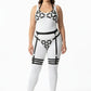 Plus Size Black Halterneck Cage & Multi-Band Thigh Harness Set by HarnessClub in vegan leather