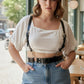 Plus Size black leather harness with O-ring detailing by HarnessClub