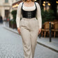 Plus-Size Black Lace-Up Corset Harness by HarnessClub; vegan leather body accessory.