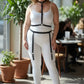 HarnessClub plus-size black vegan leather garter harness set with choker and waist/leg straps