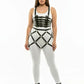 Plus-Size black multi-band corset harness with cage-skirt by HarnessClub
