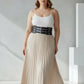 Plus Size Black Multi-Buckle Wide Corset Belt with three buckles
