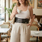 Plus-size black wide corset belt with multiple buckles by HarnessClub