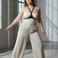 Plus Size Black Leather Body Harness with O-ring detail
