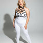 Plus Size Black O-Ring Faux Leather Fantasy Chest Harness | Body Accessory