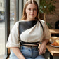Plus-size black leather over-outfit harness body accessory by HarnessClub