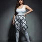 Plus-size black studded lattice cage skirt vegan leather body harness by HarnessClub.