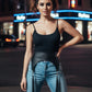HarnessClub Plus Size black textured corset belt with tassel drop waist accessory in vegan leather