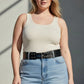 Plus size black thick double-buckle studded belt by HarnessClub worn at waist