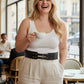 Plus Size Black Thick Double-Buckle Studded Belt by HarnessClub worn at the waist.