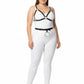 V-bralette and O-ring waist belt harness set, plus-size, black vegan leather by HarnessClub (2-piece)
