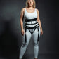 Plus size black vegan leather waist harness with tassel fringe garter by HarnessClub
