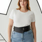 Plus Size Black Wide-Cut Corsage Body Harness belt-style waist overlay accessory