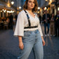 Plus size black vegan-leather shoulder harness with waist belt by HarnessClub
