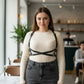 Plus Size Black X-Cross Shoulder Harness with vegan leather and waist strap