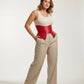 Plus size burgundy vegan leather corset belt with peplum waist cincher by HarnessClub