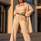 Plus Size Khaki Chain-Detail Leather Belt by HarnessClub, leather belt with silver chain detail.