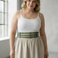 HarnessClub plus-size khaki vegan leather double-row grommet waist belt
