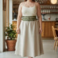 HarnessClub plus-size khaki vegan-leather double-row grommet wide belt; three stacked at the waist