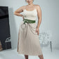 Plus Size Khaki vegan leather grommet belt with O-ring and chain detail by HarnessClub