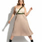 Plus-size khaki leather body belt with chain detail by HarnessClub