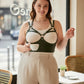 Plus Size Khaki Rivet-Detail Leather Harness Body Sash by HarnessClub