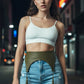 Plus-size khaki textured corset belt with tassel drop waist accessory in olive vegan leather by HarnessClub