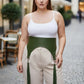 Plus-size khaki vegan-leather wide corset waist belt with tassels by HarnessClub