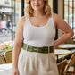 Plus Size Khaki Wide Double-Buckle Belt by HarnessClub