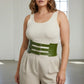 Plus Size Khaki Wide Triple-Buckle Corset Belt by HarnessClub, vegan leather waist accessory