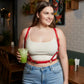 Plus Size Red Adjustable Strappy Leather Body Belt by HarnessClub