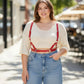 Plus Size Red Adjustable Strappy Leather Body Belt by HarnessClub.